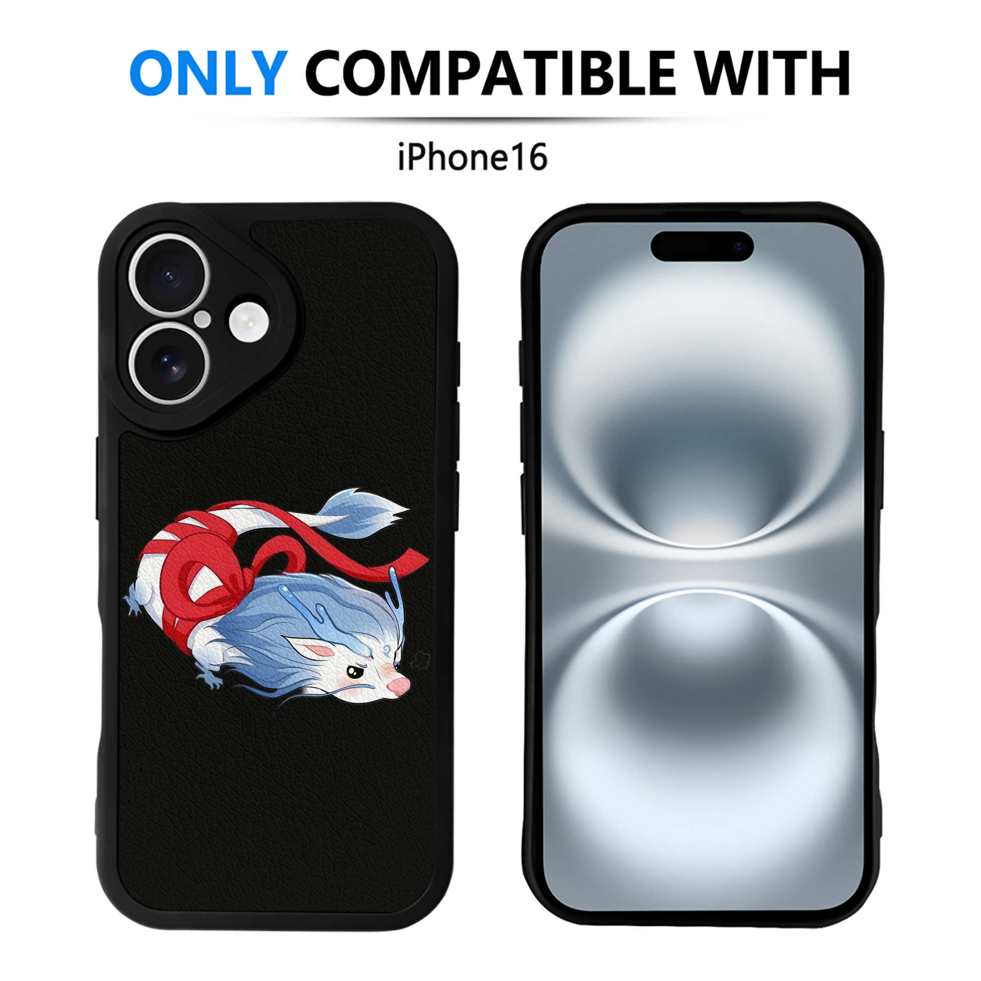 （画像用） Ne Zha 2 ナタ 魔童の大暴れ 【iPhone 16シリーズ対応】シリコンスマホケース（レザー調） 材質：シリコン
